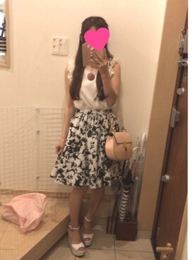 「肩フリル」｜「アイテム（アクセサリー）」を使った、こたつんさん（レディース・158cm）の夏コーディネート