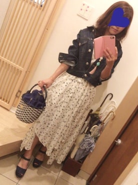 「blue」｜「アイテム（デニムジャケット）」を使った、こたつんさん（レディース・158cm）の夏コーディネート