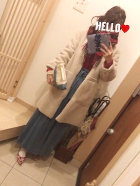 「ROPE' PICNIC（ロペピクニック）のアイテム（ムートンコート）」を使った、こたつんさん（レディース・158cm）の秋コーディネート