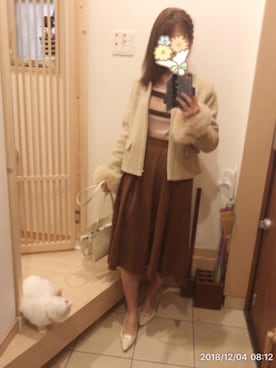 「MISCH MASCH（ミッシュマッシュ）のアイテム（その他アウター）」を使った、こたつんさん（レディース・158cm）の冬コーディネート