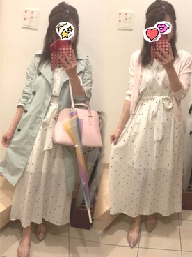 「passage mignon/flaneur（パサージュミニョンフラヌール）のアイテム（レインシューズ）」を使った、こたつんさん（レディース・158cm）の春コーディネート
