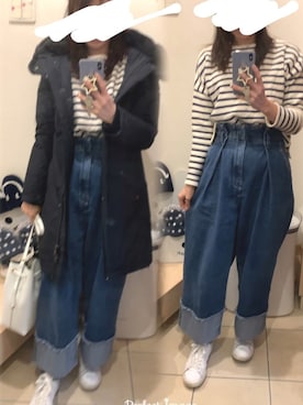 「WOOLRICH（ウールリッチ）のアイテム（ダウンジャケット/コート）」を使った、こたつんさん（レディース・158cm）の冬コーディネート