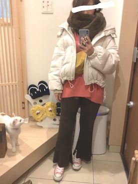 「コンバース ハイカット」｜「アイテム（ブルゾン）」を使った、こたつんさん（レディース・158cm）の冬コーディネート