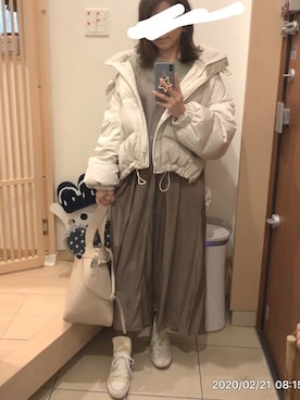 「ミントグリーン」｜「アイテム（ニット/セーター、その他）」を使った、こたつんさん（レディース・158cm）の冬コーディネート