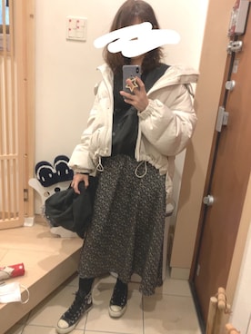 「コンバース ハイカット」｜「アイテム（ブルゾン）」を使った、こたつんさん（レディース・158cm）の春コーディネート