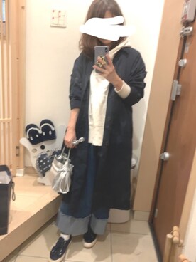 「A part by（アパートバイ）のアイテム（ステンカラーコート）」を使った、こたつんさん（レディース・158cm）の春コーディネート