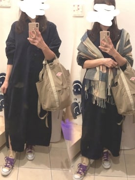 「SEVENDAYS=SUNDAY（セブンデイズサンデイ）のアイテム（シャツワンピース）」を使った、こたつんさん（レディース・158cm）の秋コーディネート