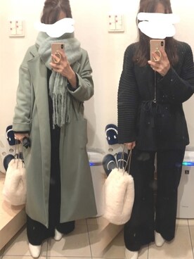 「KOBE LETTUCE（コウベレタス）のアイテム（チェスターコート）」を使った、こたつんさん（レディース・158cm）の冬コーディネート