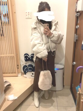 「パワショル」｜「アイテム（ブルゾン）」を使った、こたつんさん（レディース・158cm）の冬コーディネート