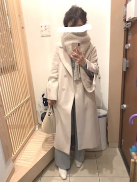 「水色」｜「アイテム（その他アウター）」を使った、こたつんさん（レディース・158cm）の冬コーディネート