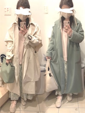 「ワンピース×スニーカー」｜「アイテム（その他アウター）」を使った、こたつんさん（レディース・158cm）の春コーディネート