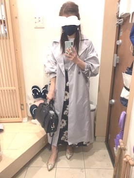 「リブニット」｜「アイテム（トレンチコート）」を使った、こたつんさん（レディース・158cm）の春コーディネート