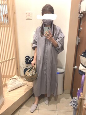 「スリッパ」｜「アイテム（ワンピース/ドレス）」を使った、こたつんさん（レディース・158cm）の春コーディネート