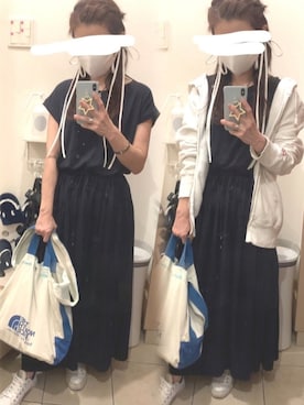 「アイテム（マスク、ホワイト系）」を使った、こたつんさん（レディース・158cm）の夏コーディネート