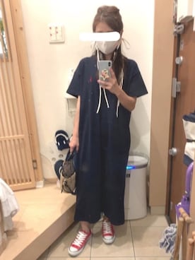 「アイテム（マスク、ホワイト系）」を使った、こたつんさん（レディース・158cm）の夏コーディネート