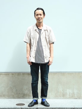 「インディゴデニム」｜ShikouHiwatashiさん（メンズ・170cm）の夏コーディネート