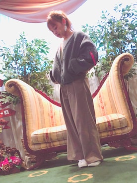 「ポニーテール」｜「アイテム（ブルゾン）」を使った、suzu*さん（レディース・161cm）の冬コーディネート