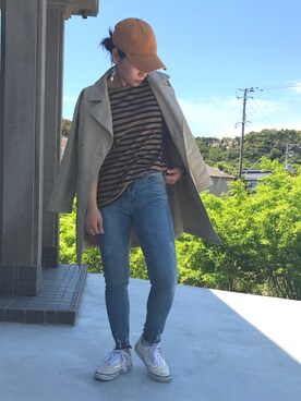 「マスタード」｜「アイテム（トレンチコート）」を使った、TASIA さん（レディース・155cm）の春コーディネート