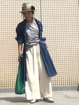 「H&M DIVIDED（エイチアンドエム　ディヴァイデッド）のアイテム（帽子）」を使った、TASIA さん（レディース・155cm）の春コーディネート