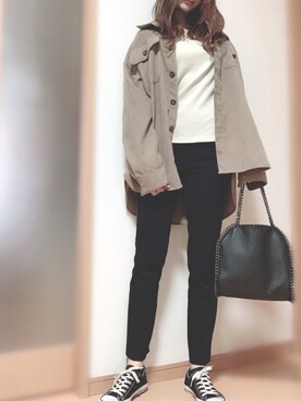 「GRL（グレイル）の2wayチェーンフラップバッグ（ハンドバッグ）」を使った、#sumomoさん（レディース・162cm）の春コーディネート