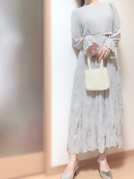 「NICE CLAUP（ナイスクラップ）のアイテム（ワンピース/ドレス）」を使った、#sumomoさん（レディース・162cm）の春コーディネート