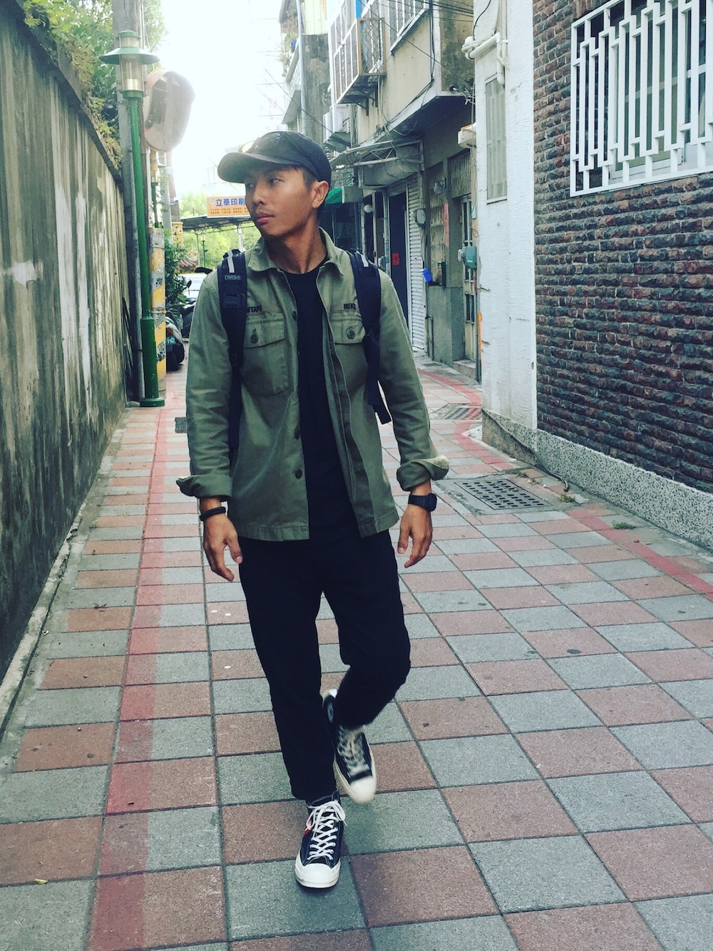 「冬コーデ、秋冬、お洒落さんとつながりたい、休日スタイル、street、supreme、streetstyle、streetfashion」｜「WTAPSのアイテム（ミリタリージャケット、グリーン系）」を使った、Markさん（メンズ・173cm）の冬コーディネートの1枚目の写真