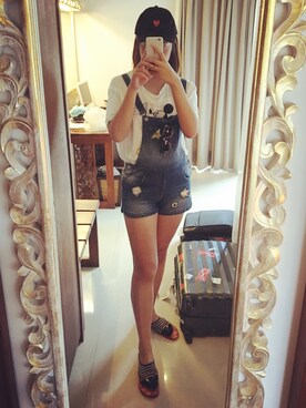 「travel」｜「アイテム（オールインワン・サロペット）」を使った、Jinさん（レディース・172cm）の秋コーディネート