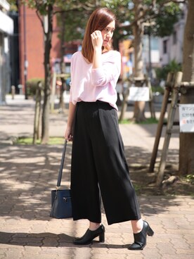 「NANO universe（ナノユニバース）のアイテム（ブーティ）」を使った、YUKOさん（レディース・154cm）の春コーディネート