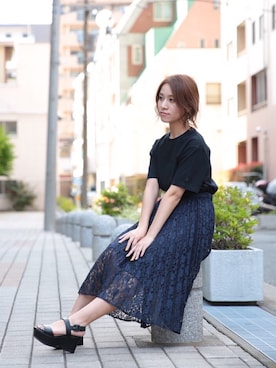 「ILIMA（イリマ）のアイテム（サンダル）」を使った、YUKOさん（レディース・154cm）の夏コーディネート
