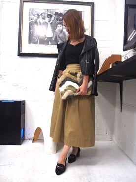 YUKOさんの「【大人気・追加生産】チノロングフレアスカート」を使ったコーディネート