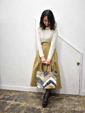 YUKOさんの「【大人気・追加生産】チノロングフレアスカート」を使ったコーディネート
