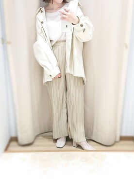 「earth music&ecology（アースミュージックアンドエコロジー）のアイテム（ミリタリージャケット）」を使った、xxka01さん（レディース・149cm）の冬コーディネート