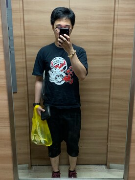 「JUNYA WATANABE MAN（ジュンヤワタナベマン）のアイテム（Tシャツ/カットソー）」を使った、ひで丸さん（メンズ・170cm）の夏コーディネート