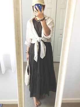 「GLOBAL WORK（グローバルワーク）のアイテム（かごバッグ）」を使った、y。さん（レディース・164cm）の春コーディネート