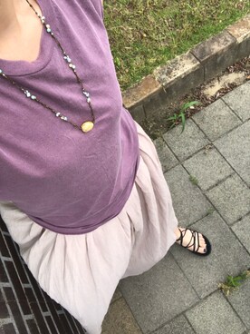 「chapter world（チャプターワールド）のアイテム（シューズ）」を使った、y。さん（レディース・164cm）の夏コーディネート