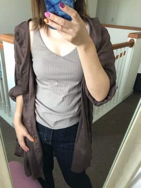 「Ungrid（アングリッド）のハイウエストテーパードデニム（デニムパンツ）」を使った、y。さん（レディース・164cm）の秋コーディネート