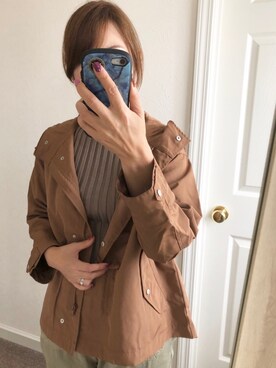 「秋のカフェオレコーデ」｜「アイテム（ライダースジャケット）」を使った、y。さん（レディース・164cm）の秋コーディネート