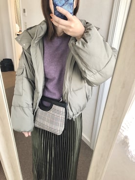 「fifth（フィフス）の中綿ショートダウンコート（ダウンジャケット/コート）」を使った、y。さん（レディース・164cm）の冬コーディネート