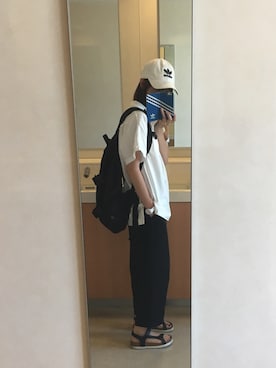 「ゆるゆる」｜「アイテム（キャップ）」を使った、なかやまさん（レディース・158cm）の夏コーディネート