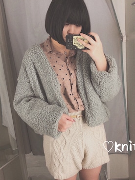 「Another Edition（アナザーエディション）のアイテム（ノーカラージャケット）」を使った、makotoさん（レディース・168cm）の冬コーディネート