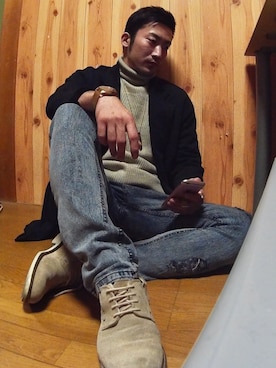 「asos（エイソス）のアイテム（ダウンジャケット/コート）」を使った、masayanさん（メンズ・178cm）の冬コーディネート