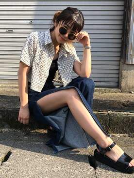 🦋 𝐌𝐎𝐊𝐀 🦋さん（レディース・155cm）の夏コーディネート