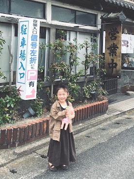 「quoti use fith（クゥオティ　ユース　フィス）のアイテム（ワンピース/ドレス）」を使った、Ⓜ︎ari ✿さん（キッズ・100cm）の秋コーディネート