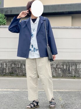 kazuさんの「ポリエステルトロピカル シングルテーラードジャケット」を使ったコーディネート