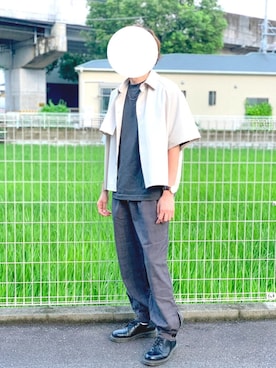 「カフスイージーパンツ」｜「アイテム（その他）」を使った、kazuさん（メンズ・173cm）の夏コーディネート