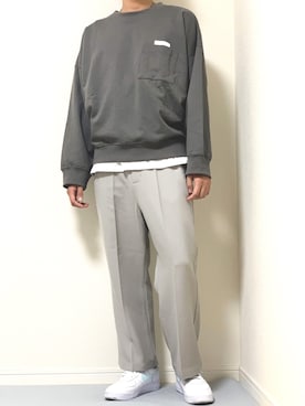 「shiki tokyo（シキトウキョウ）のアイテム（スウェット）」を使った、kazuさん（メンズ・173cm）の秋コーディネート