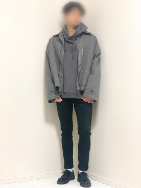 「shiki tokyo（シキトウキョウ）のアイテム（パーカー）」を使った、kazuさん（メンズ・173cm）の秋コーディネート
