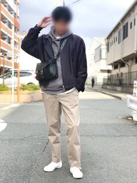 「shiki tokyo（シキトウキョウ）のアイテム（パーカー）」を使った、kazuさん（メンズ・173cm）の秋コーディネート