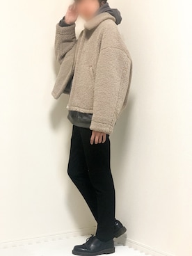「shiki tokyo（シキトウキョウ）のアイテム（パーカー）」を使った、kazuさん（メンズ・173cm）の冬コーディネート