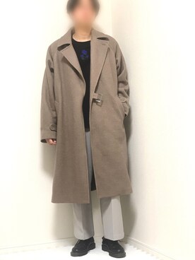 「shiki tokyo（シキトウキョウ）のアイテム（トレンチコート）」を使った、kazuさん（メンズ・173cm）の冬コーディネート